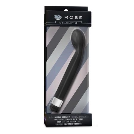 Wibrator punktu G Rose Scarlet G Black - zakrzywiony, wielobiegowy, 21,6 cm - 1