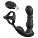 Stymulator prostaty z pierścieniem erekcyjnym Ass-Gasm Slide & Glide Black – ruchomy masaż perełkowy, 19 cm - 3