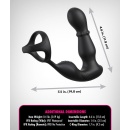 Stymulator prostaty z pierścieniem erekcyjnym Ass-Gasm Slide & Glide Black – ruchomy masaż perełkowy, 19 cm - 5