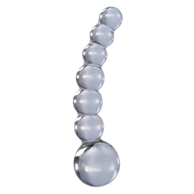 Icicles No. 66 Clear — Szklane Dildo Analne z Koralikami, 12 cm - 1 2