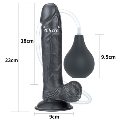 Dildo Squirt Extreme 22,9 cm z wytryskiem - czarne - 1 2