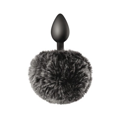 BLACK POMPOM ANAL PLUG - 1