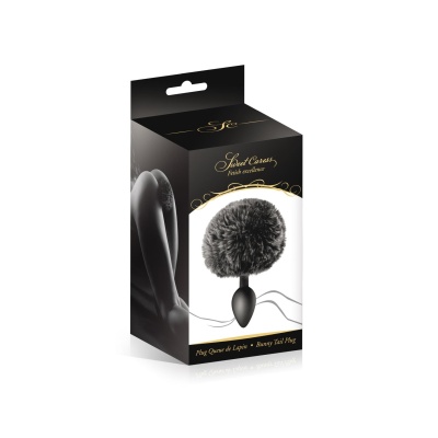 BLACK POMPOM ANAL PLUG - 1 2