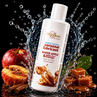 MyLove Wodny lubrykant 2w1 Intim&Massage Baked Apple 300ml - 1 2