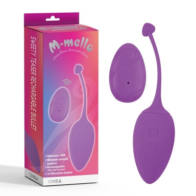 Sweety Teaser Rechargeable Bullet - fioletowy masażer intymny typu bullet z pilotem i ładowaniem USB - 1
