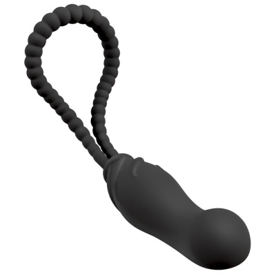 Strap-on Black Velvets Perfect Fit - wyginana wkładka dopochwowa z silikonu, dildo 11 cm, długość całkowita 22 cm - 1 2