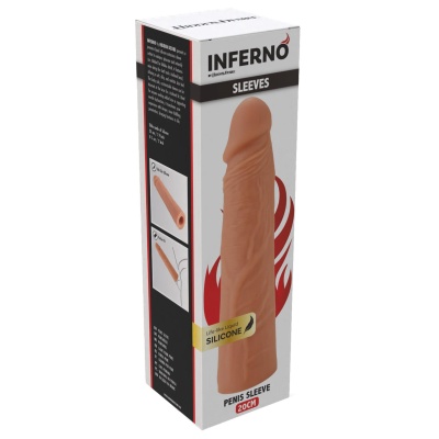 Nakładka na penisa INFERNO z płynnego silikonu 20 cm - 1 2