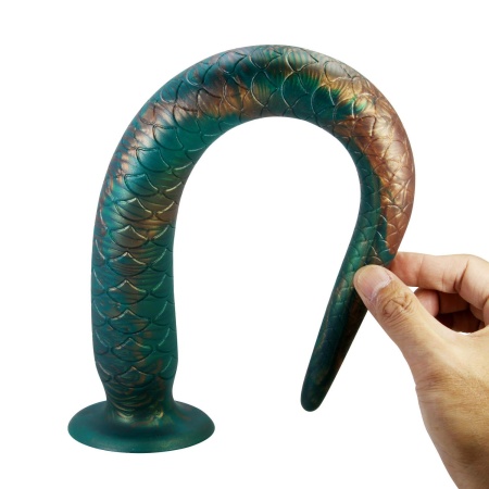 Dildo fantasy Verdant Titan 47 cm z teksturą łusek i przyssawką - 6