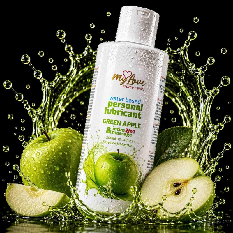 Żel intymny i do masażu 2w1 Aroma Series Green Apple 300 ml - 4