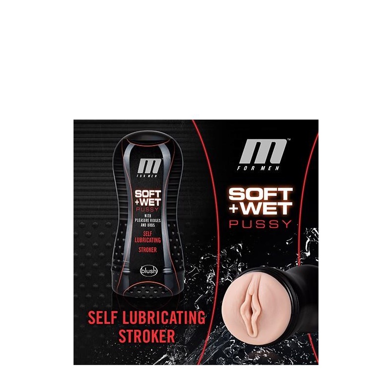 Samosmarujący stroker M for Men Soft & Wet Vanilla z zaworem podciśnienia, 18,4 cm - 3