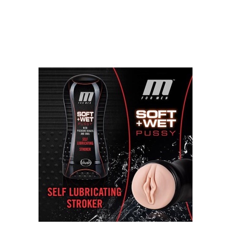 Samosmarujący stroker M for Men Soft & Wet Vanilla z zaworem podciśnienia, 18,4 cm - 3