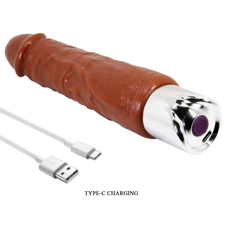 Dildo Wibracyjne Rufus Pro · 10 Trybów Wibracji · TPE · 23,8 cm · Ø 4,6 cm · USB-C · Wodoodporność - 8