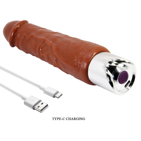 Dildo Wibracyjne Rufus Pro · 10 Trybów Wibracji · TPE · 23,8 cm · Ø 4,6 cm · USB-C · Wodoodporność - 8