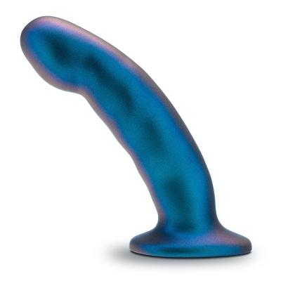 Rebellion Peg Blue - zakrzywiony dildo G-spot z silikonu platynowego, kompatybilny z uprzężą strap-on, 14,6 cm - 1 2