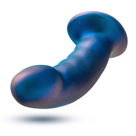 Rebellion Peg Blue - zakrzywiony dildo G-spot z silikonu platynowego, kompatybilny z uprzężą strap-on, 14,6 cm - 3