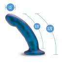 Rebellion Peg Blue - zakrzywiony dildo G-spot z silikonu platynowego, kompatybilny z uprzężą strap-on, 14,6 cm - 5