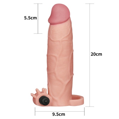 Wibrująca nakładka przedłużająca Pleasure X Tender 7,6 cm – cielista - 1 2