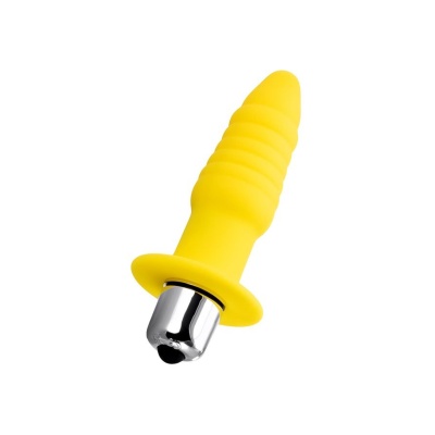 Korek analny wibracyjny Lancy Anal Vibro Plug - zakrzywiony, spiralnie rowkowany, z metalową końcówką - 1 2
