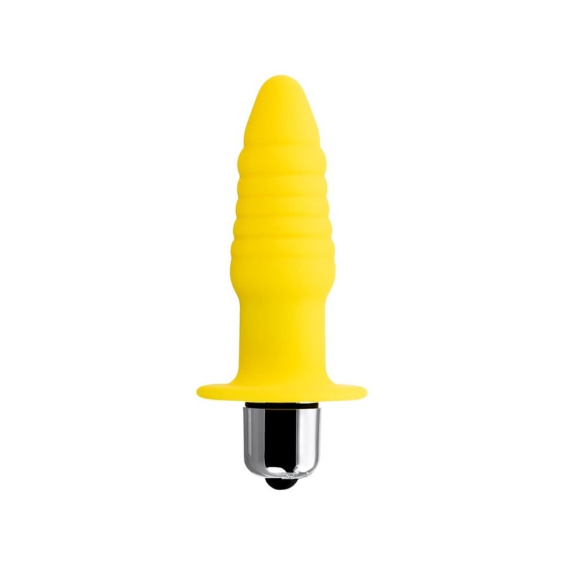 Korek analny wibracyjny Lancy Anal Vibro Plug - zakrzywiony, spiralnie rowkowany, z metalową końcówką - 3