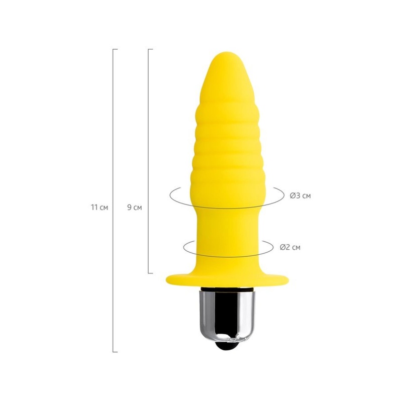 Korek analny wibracyjny Lancy Anal Vibro Plug - zakrzywiony, spiralnie rowkowany, z metalową końcówką - 8