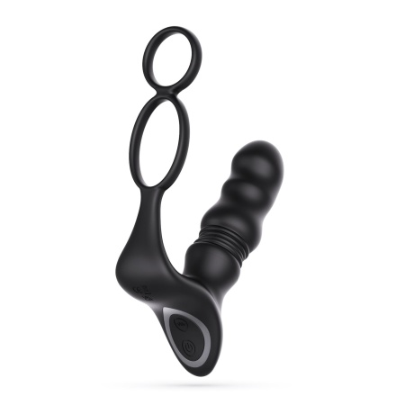 Wibrator prostaty Crixus z pilotem – czarny, silikonowy, 14,5 cm - 2
