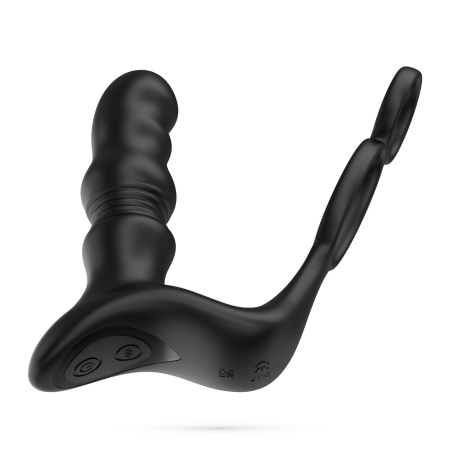 Wibrator prostaty Crixus z pilotem – czarny, silikonowy, 14,5 cm - 4