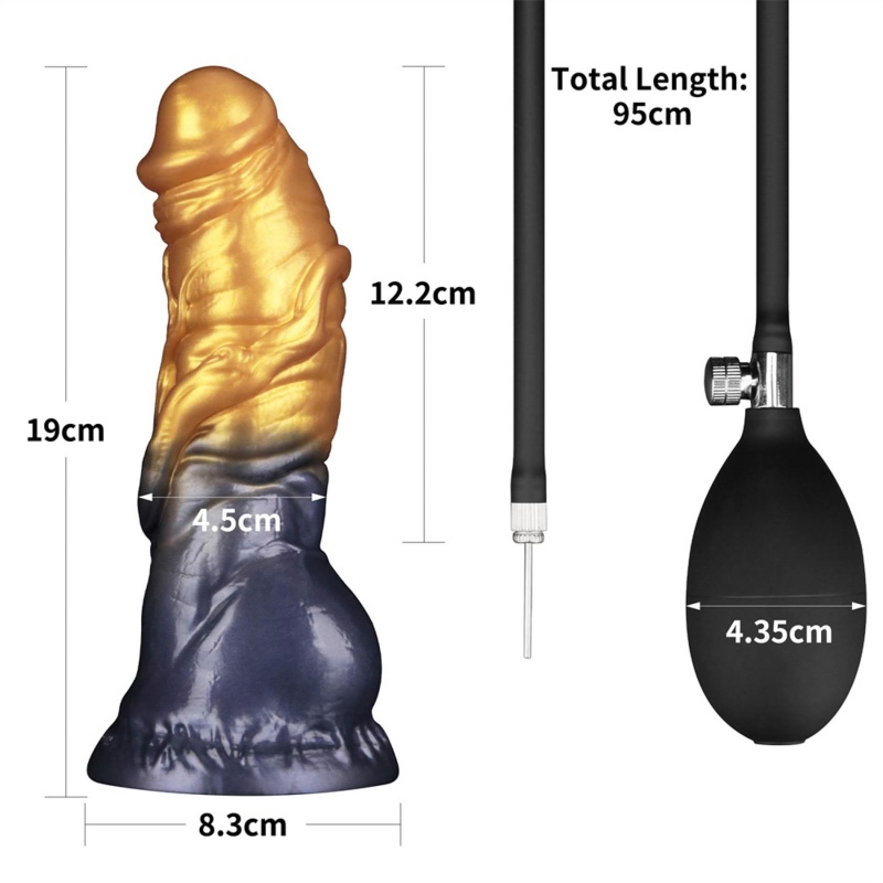 Nadmuchiwane dildo 7.5'' Dual Density silikon platynowy 19 cm - 2