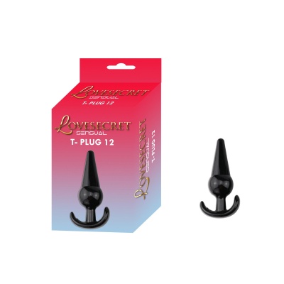 Korek analny T-Plug 12 – 12,6 cm, czarny - 1
