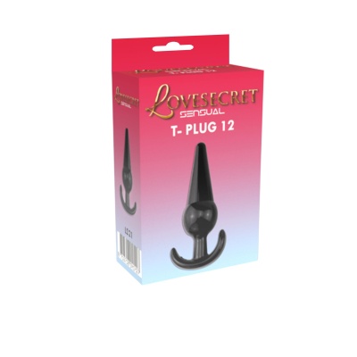 Korek analny T-Plug 12 – 12,6 cm, czarny - 1 2
