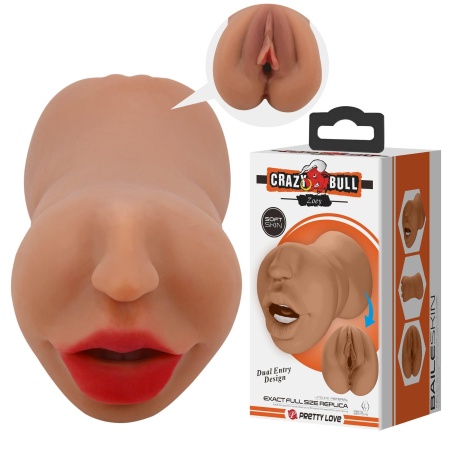 Męski masturbator dwukanałowy ZOEY, 17,8 cm - 1