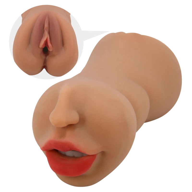 Męski masturbator dwukanałowy ZOEY, 17,8 cm - 2