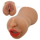Męski masturbator dwukanałowy ZOEY, 17,8 cm - 2