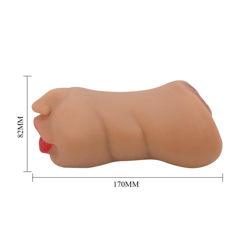 Męski masturbator dwukanałowy ZOEY, 17,8 cm - 12