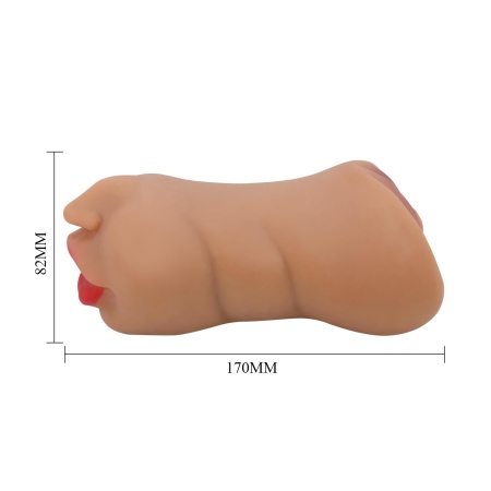 Męski masturbator dwukanałowy ZOEY, 17,8 cm - 12