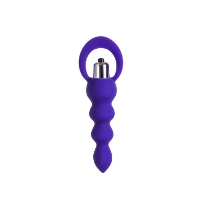 Korek analny wibrujący ToDo by Toyfa Twisty, silikonowy, fioletowy, 14 cm, Ø 3,2 cm - 1 2