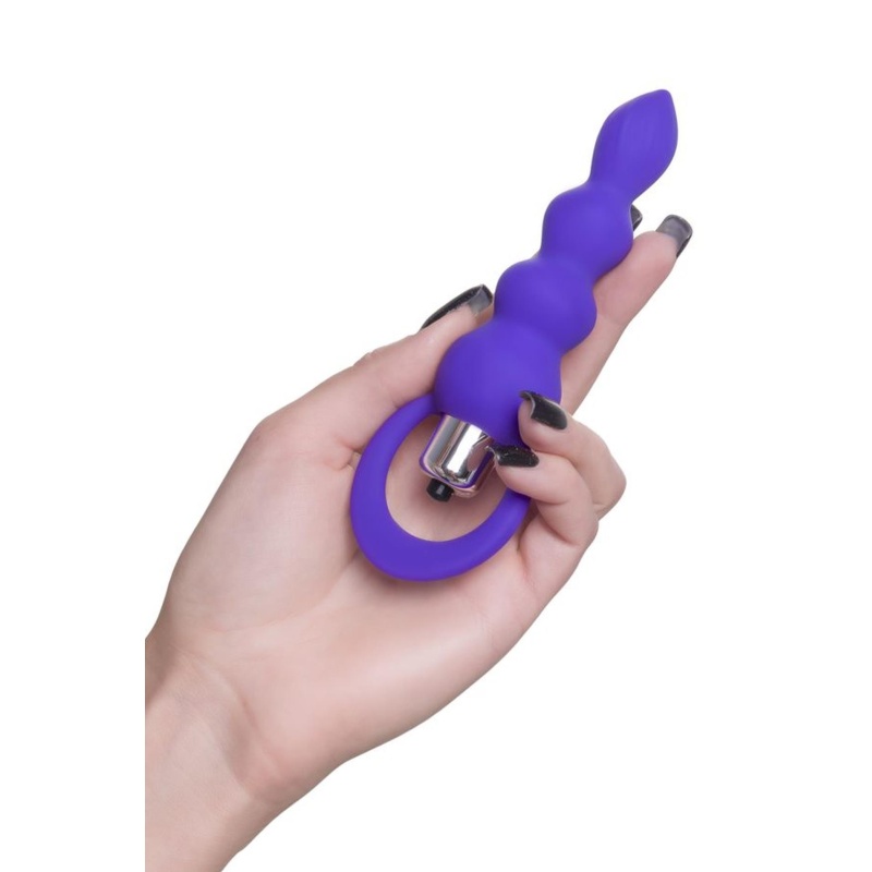 Korek analny wibrujący ToDo by Toyfa Twisty, silikonowy, fioletowy, 14 cm, Ø 3,2 cm - 5