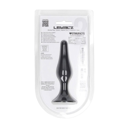 Slim Silicone Anal Plug - M - Black - 3