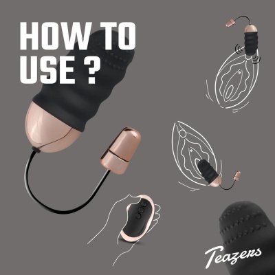 Teazers Ribbed Vibrating Egg With Remote Control - 1 2