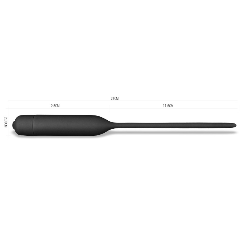 Wibrujący rozszerzacz cewki moczowej 12 cm, 5 mm, czarny - 6