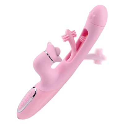 Wibrator Fluttering Delight BUMPING z ruchem opukującym, 20 cm - 1