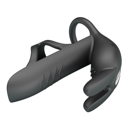 Wibrująca nakładka na penisa Matty ze stymulatorem łechtaczki i regulacją obwodu - 8