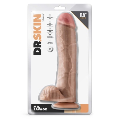 Mr. Savage - Realistyczny dildo z jądrami i podstawą z przyssawką, 29,2 cm - 1