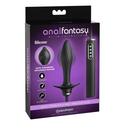 ANAL FANTASY ELITE AUTO-THROB INFLATABLE VIBRATING PLUG BLACK - 1 2