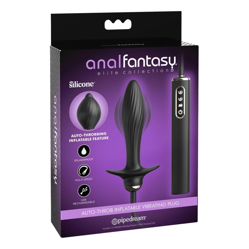 ANAL FANTASY ELITE AUTO-THROB INFLATABLE VIBRATING PLUG BLACK - 2