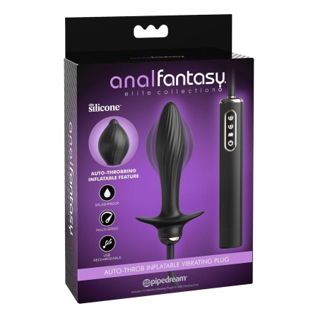ANAL FANTASY ELITE AUTO-THROB INFLATABLE VIBRATING PLUG BLACK - 2