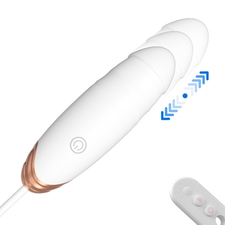 Vibrating Silicone Love EGG USB 7 vibration and thrust functions / Remote control White - 2