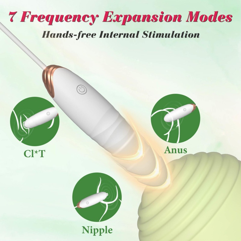 Vibrating Silicone Love EGG USB 7 vibration and thrust functions / Remote control White - 4