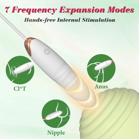 Vibrating Silicone Love EGG USB 7 vibration and thrust functions / Remote control White - 4