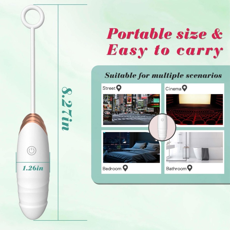 Vibrating Silicone Love EGG USB 7 vibration and thrust functions / Remote control White - 6