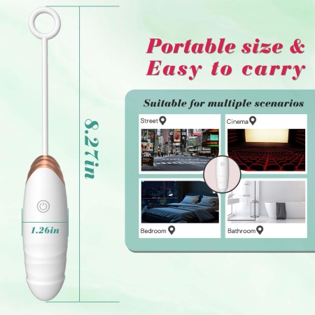 Vibrating Silicone Love EGG USB 7 vibration and thrust functions / Remote control White - 6